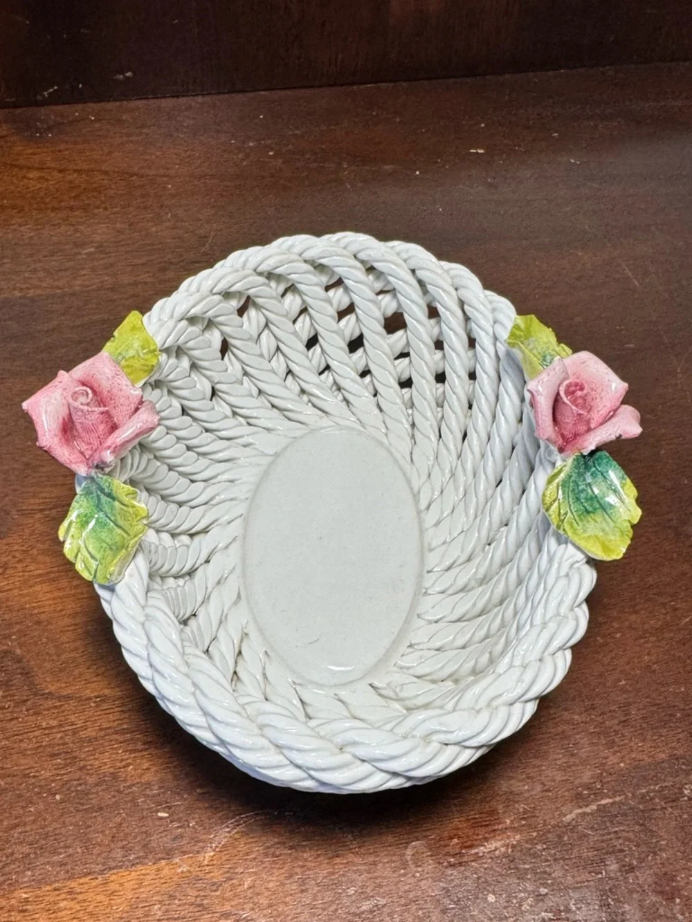 Vintage Ceramic Open Weave Basket | Made in Italy - Picture 3 of 10